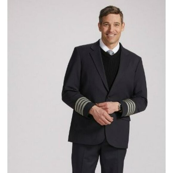 Murphy & Hartelius Pilot Uniform Aviator Blazer Captain's Stripes Mens Size 46 S - Picture 1 of 8